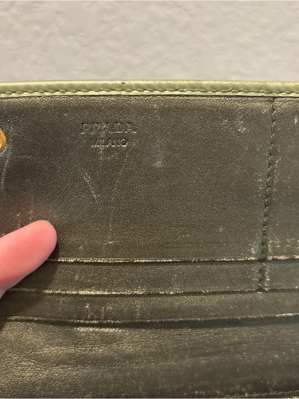 Prada Light Green Patent Leather Long Continental Snap Wallet with Gold Logo - Picture 12 of 15